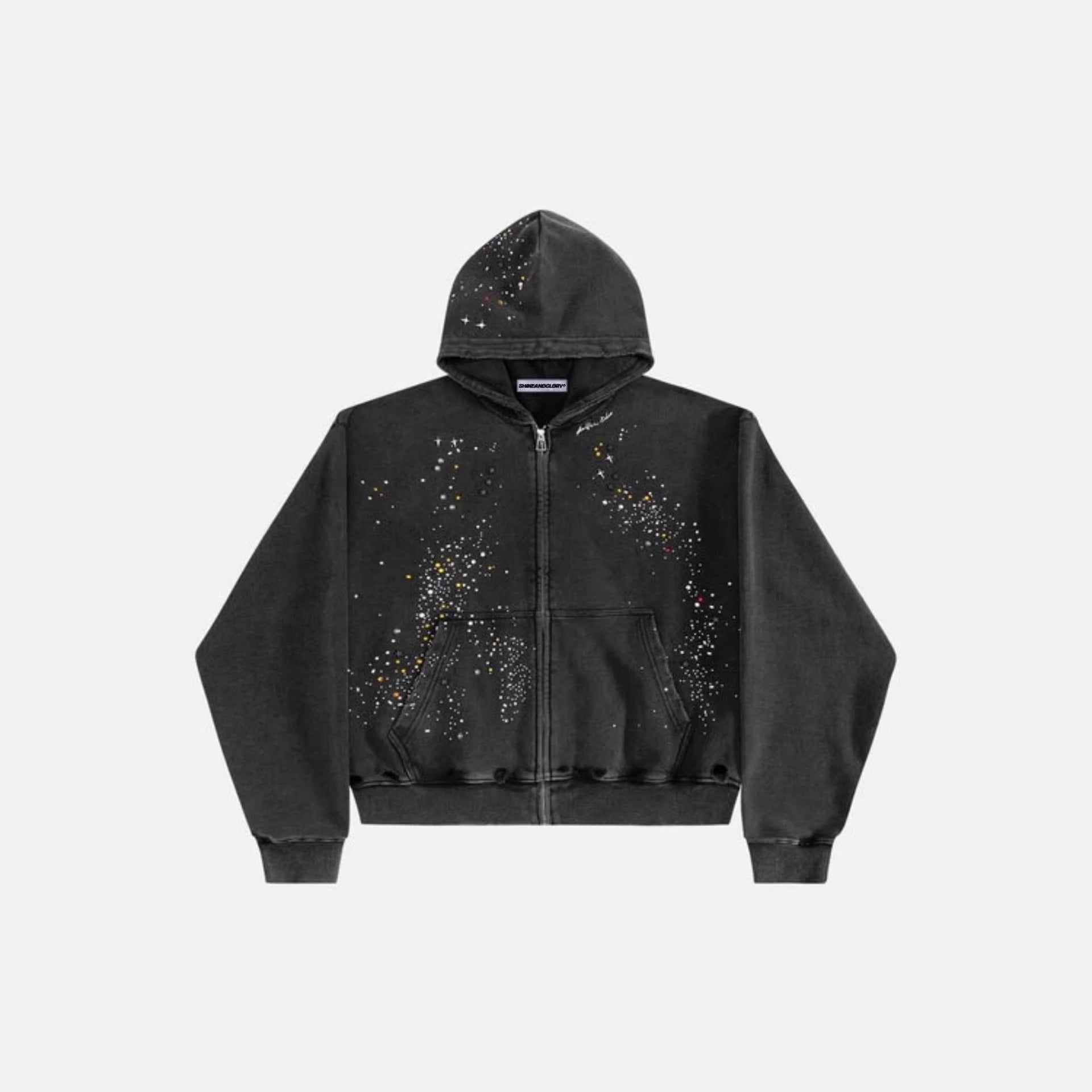 Rhinestone Hooded Sweatshirt